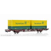 NMJ 1000206 - NMJ Topline 507.112 Lgns 42 76 443 2141-6 Containertragwagen der CargoNet, mit 2 x 23 fuss Tollpost-Globe Containern, H0