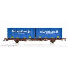 NMJ 1000207 - NMJ Topline 507.116 Lgns 42 76 443 2168-4 Containertragwagen der CargoNet mit 2 x 23 Fuss Tollpost-Globe Containern, H0