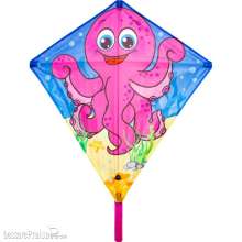 Invento 100047 - Eddy Octopus - Kinderdrache, ab 5 Jahren, 68x68cm, inkl. 17kp Polyester Schnüre, 40m auf Spule