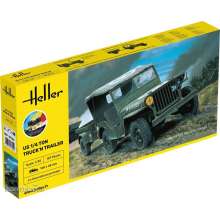 Heller 57105 - STARTER KIT US 1/4 Ton Truck n Trailer in 1:35