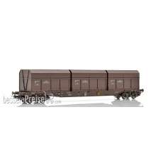 NMJ 1007438 - NMJ Topline 505.301 Rps 31 76 393 3 013-1 Flachwagen NSB mit Finsam Holzschnitzelcontainer, H0