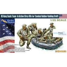 Gecko Models 35GM0060 - USN Seals Team in Action (w/combat rubber craft)