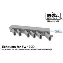 IBG-Modellbau IBG72U001 - Exhausts for Fw 190D family - 3D print upgrade set