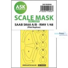 Artscale ASK200-M48096 - SAAB SK60 one-sided mask self-adhesive, pre-cutted