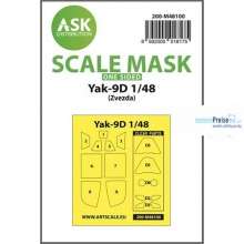 Artscale ASK200-M48100 - Yak-9D one-sided express mask, self-adhesive