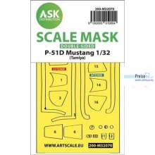 Artscale ASK200-M32070 - P-51D Mustang double-sided fit mask for Tamiya