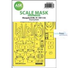 Artscale ASK200-M32074 - Mosquito B Mk.IX/XVI double-sided fit mask HKModel