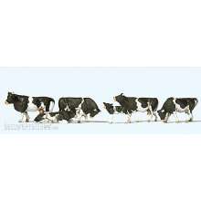 Preiser 10145 - H0 Kühe, schwarz gefleckt