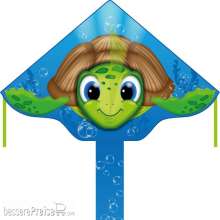 Ecoline 102156 - Simple Flyer Sea Turtle - Kinderdrachen, ab 5 Jahren, 75x120cm, inkl. 17kp Polyester Schnüre, 25m