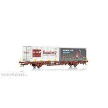 NMJ 1029829 - NMJ Topline 507.129 CargoNet Lgns 42 76 443 2131-2 containertragwagen Pepsi Max/Ramberg Spedisjon, H0