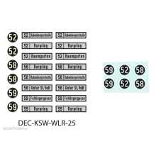 Halling DEC-KSW-WLR-25 - Decals für KSW Wien Triebwagen Nr. 25