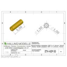 Halling ETH-ADP-50 - Adapterhülse für 1 mm Achse auf 1,5 mm Achse