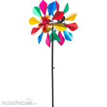 Invento 110225 - Metal Wind Spinner: Multi-colored Flower Duett