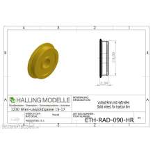 Halling ETH-RAD-090-HR - Haftreifenrad 9mm für Vario