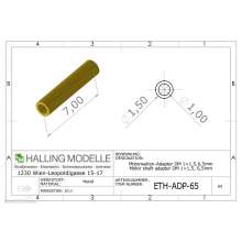 Halling ETH-ADP-70 - Adapterhülse für 1 mm Achse auf 1,5 mm Achse