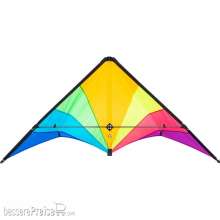 HQ 116005 - Delta Hawk Neon-Rainbow - Lenkdrachen, ab 14 Jahren, 72x146cm, empf. 70-100kp Dyneema Schnüre