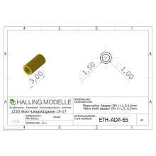 Halling ETH-ADP-30 - Adapterhülse für 1 mm Achse auf 1,5 mm Achse