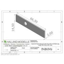 Halling ETH-GEW-GT4-FLA - Gewicht, rechteckig 66,2x13,9mm, mit Loch