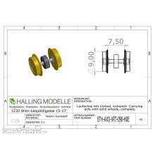 Halling ETH-AXO-VRT-090-H0E - Mitlaufachse, H0e, mit 9mm, Distanzscheibe