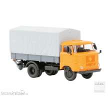 Hädl 121044-15 - IFA W50L Holzpritsche, Plane, Ladebordwand, Pastellorange