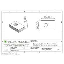 Halling ETH-GEW-COM-N5 - Gewicht, rechteckig 15,0x10,5mm mit Loch