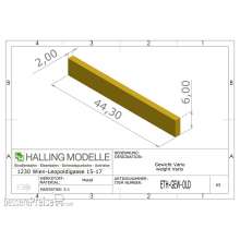 Halling ETH-GEW-OLD - Gewicht, rechteckig 44,3x6,0mm