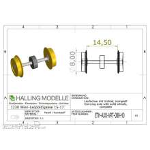 Halling ETH-AXO-VRT-080-H0 - Mitlaufachse, H0, mit 8mm, Distanzscheibe