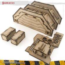 PWork Wargames PWTS00601MDF - MDF Terrain Barracks