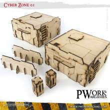 PWork Wargames PWTS00501MDF - MDF Terrain Cyber Zone 01