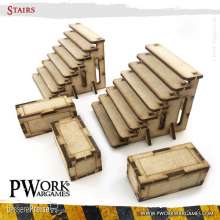 PWork Wargames PWTS00702MDF - MDF Terrain Stairs