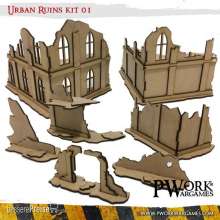 PWork Wargames PWTS00101MDF - MDF Terrain Urban Ruins 01