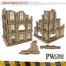 PWork Wargames PWTS00102MDF - MDF Terrain Urban Ruins 02