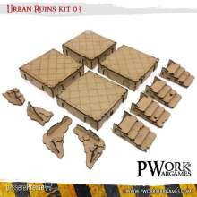 PWork Wargames PWTS00103MDF - MDF Terrain Urban Ruins 03