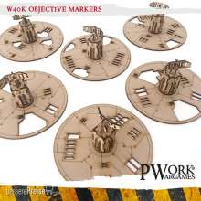 PWork Wargames PWACC002MDF - MDF Terrain Only Objective Markers