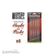 Greenstuff World GS-1250 - 6x Modellierwerkzeug HAKEN Set