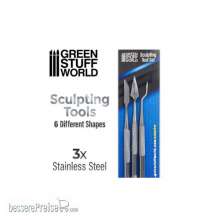 Greenstuff World GS-1011 - 3x Modellierwerkzeug Set