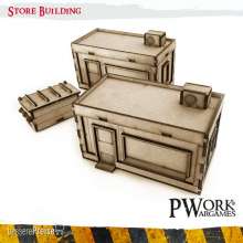 PWork Wargames TS00910MDF - MDF TERRAIN Store Building