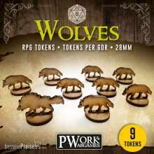 PWork Wargames RPGT0160MDF - RPG TOKENS Wolves