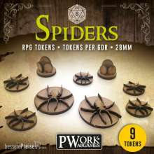 PWork Wargames RPGT0200MDF - RPG TOKENS Spiders