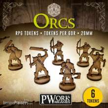 PWork Wargames RPGT0250MDF - RPG TOKENS Orcs