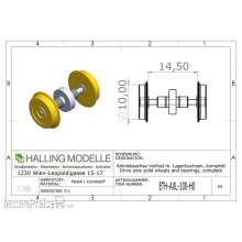 Halling ETH-AXL-100-H0 - Antriebsachse H0, 10mm Vollrad und Lager