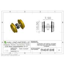 Halling ETH-AXO-VRT-100-H0E - Mitlaufachse, H0e, mit 10mm, Distanzscheibe