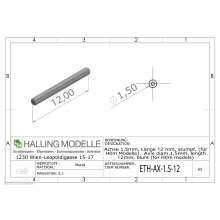 Halling ETH-AX-1.5-12 - Achse 1,5 mm, Länge 12 mm, stumpf