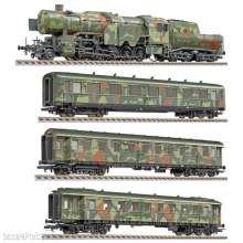 Liliput 130002 - 4-tlg.Set,Truppen-Transp.Militär,3 Perswg.+BR42,Tarn.