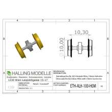 Halling ETH-ALH-100-H0M - Antriebsachse für ALX-Antrieb H0M, mit 10mm Haftreifen