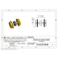 Halling ETH-AXO-VRT-080-H0E - Mitlaufachse, H0e, mit 8mm, Distanzscheibe