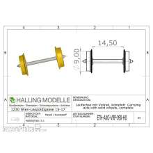 Halling ETH-AXO-VRP-090-H0 - Laufachse spitz, H0, mit 9mm