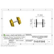 Halling ETH-AXO-VRP-090-H0E - Laufachse spitz, H0e, mit 9mm