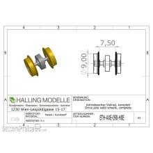 Halling ETH-AXE-090-H0E - Antriebsachse H0e, 9mm Vollrad