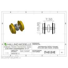 Halling ETH-AXE-100-H0E - Antriebsachse H0e, 10mm Vollrad